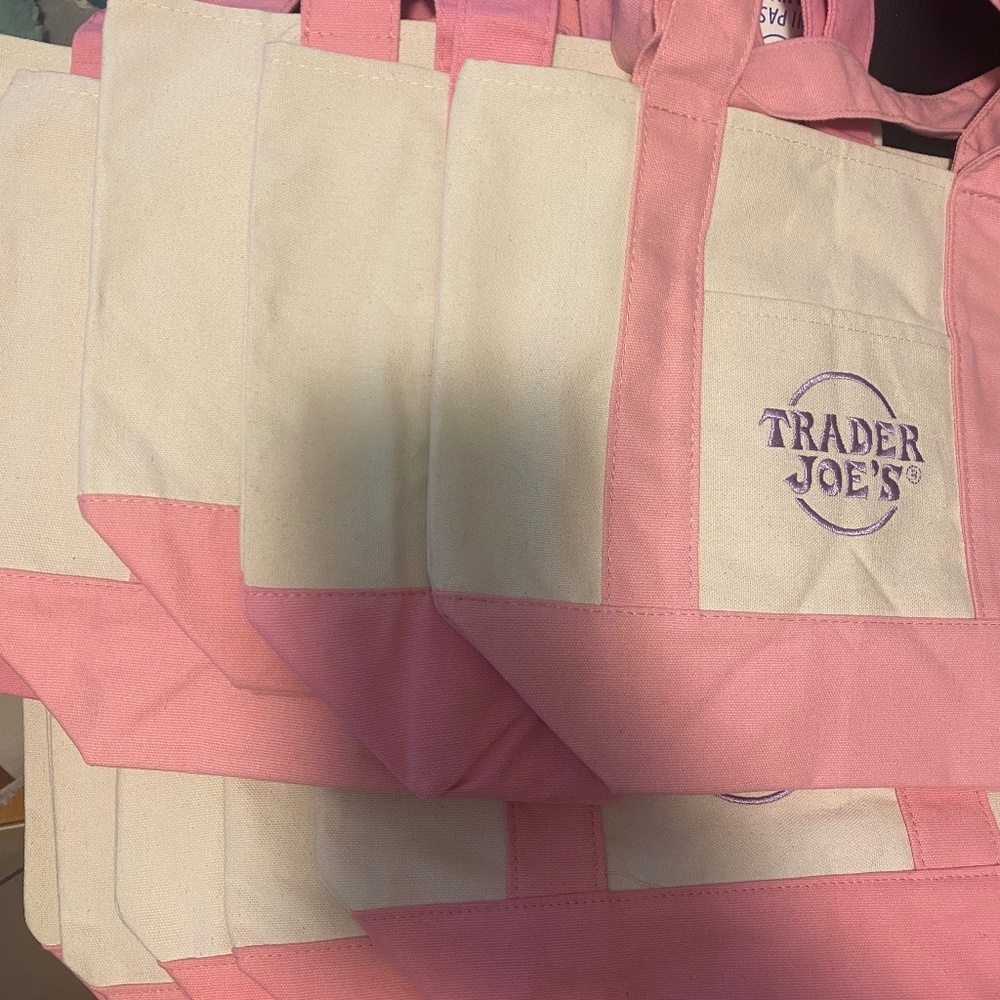 10 Pink Trader Joes mini tote bags